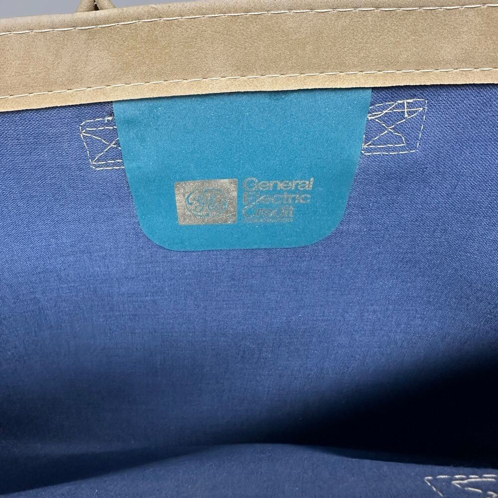 Vintage General Electric Beige Canvas Tote Bag with Green and Red Stripe Detail - Picture 4 of 4